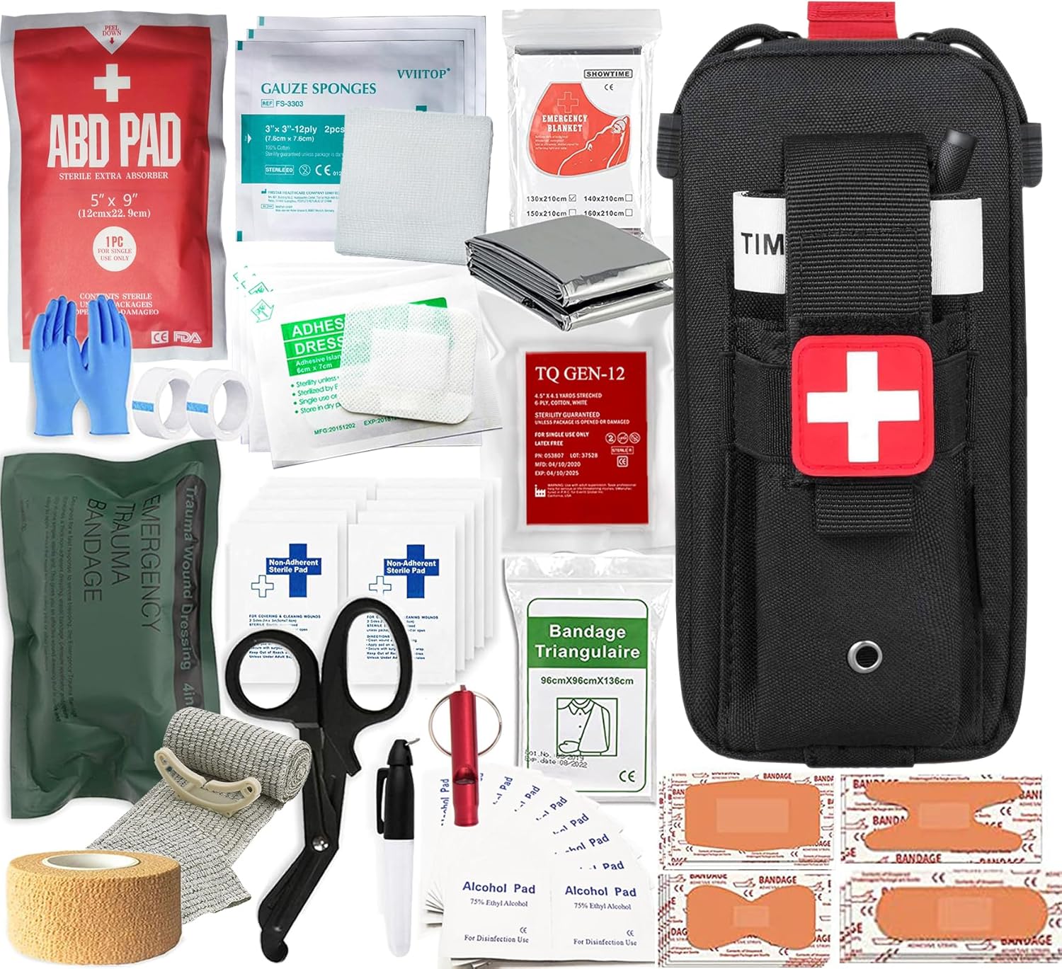 Medical first aid kit containing essential supplies
